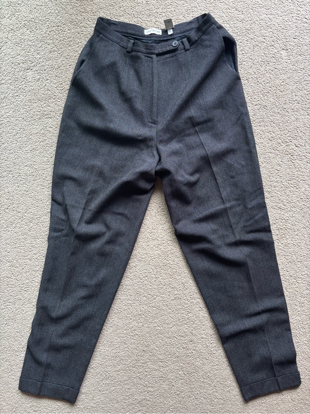 Vintage Ann Taylor Wool Dress Pants Trousers 50s Style High Rise Sz 8 26x30